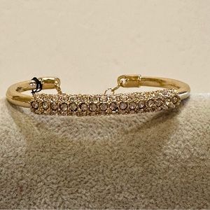 NWT Guess Bracelet, gold tone w/ clear rhinestones- cuff style